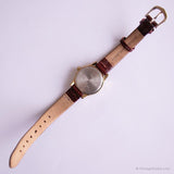 Jahrgang Timex CR 1216 Zelle Uhr | Perlenblatt Gold-Ton Uhr für Sie