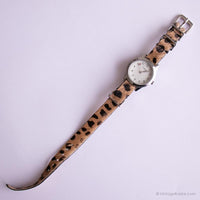 Minimalista vintage Timex reloj | Correa de impresión de leopardo reloj para mujeres