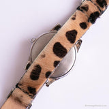 Vintage minimalista Timex Guarda | Orologio per cinturino con stampa leopardata per le donne