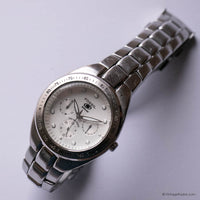 Vintage Fossil Blue Watch for Men | Silver-tone Fossil Tachymeter Watch