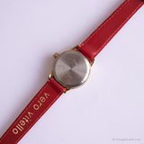 Tono de oro vintage Timex Indiglo WR 30m reloj | Correa roja reloj para ella