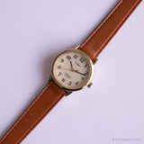 Dial de crema vintage Timex Indiglo reloj | Fecha informal reloj para damas