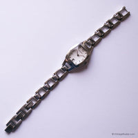 Fossil Silver-Tone Vintage Quartz Watch | Tiny Ladies Tank Watch
