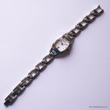 Fossil Silver-Tone Vintage Quartz Watch | Tiny Ladies Tank Watch