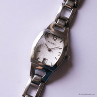 Fossil Silver-Tone Vintage Quartz Watch | Tiny Ladies Tank Watch