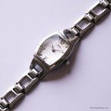 Fossil Silver-Tone Vintage Quartz Watch | Tiny Ladies Tank Watch