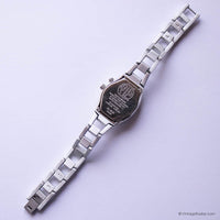 Vintage Silver-tone Fossil Watch for Women with Purple Dial