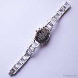 Vintage Silver-tone Fossil Watch for Women with Purple Dial