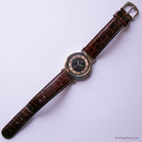Vintage Fossil Watch with Tuxedo Dial & Brown Strap | Antique Watch