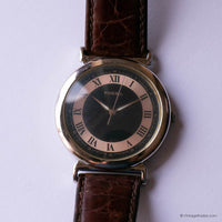 Vintage Fossil Watch with Tuxedo Dial & Brown Strap | Antique Watch