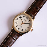 Ancien Timex CR 1216 Cell Y3 montre | Bracelet en cuir marron montre