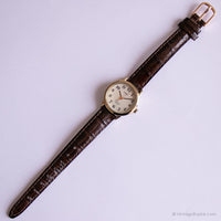Antiguo Timex CR 1216 Cell Y3 reloj | Correa de cuero marrón reloj