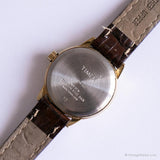 Antiguo Timex CR 1216 Cell Y3 reloj | Correa de cuero marrón reloj