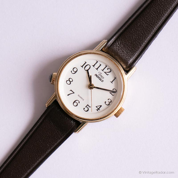 Vintage Light Up Dial Watch by Timex | Gold-tone Quartz Watch for Her