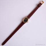 Quadrante nero vintage Timex Guarda le donne | Tiny oval oval orologio da polso