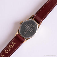 Cadran noir vintage Timex montre Pour les femmes | Petite montre à la bracelet à cadran ovale