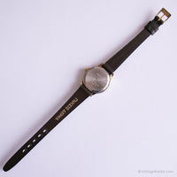 Vintage Round Dial Datum Uhr von Timex | Brauner Lederband Uhr
