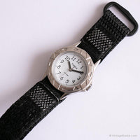 Jahrgang Timex Sport Uhr für sie | Rundes Zifferblatt Silber-Ton Uhr