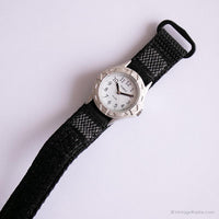 Vintage lässig Uhr für Damen von Timex | Schwarzer Textilriemen Uhr