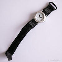 Casual vintage reloj para damas por Timex | Correa textil negra reloj