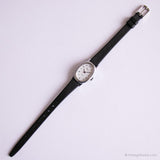 Vintage Oval Timex Quartz Watch | Black and White Dial Watch for Her