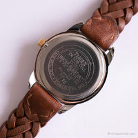 Antiguo Timex Esfera de rayas indiglo reloj | Correa de cuero trenzado reloj