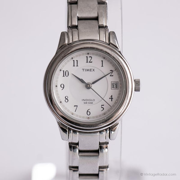 Jahrgang Timex Indiglo -Datum Uhr | Edelstahlarmband Uhr