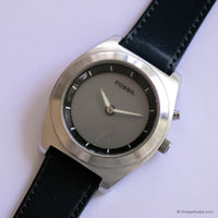 Vintage 40mm Silver-tone Fossil Watch for Men All Stainless Steel