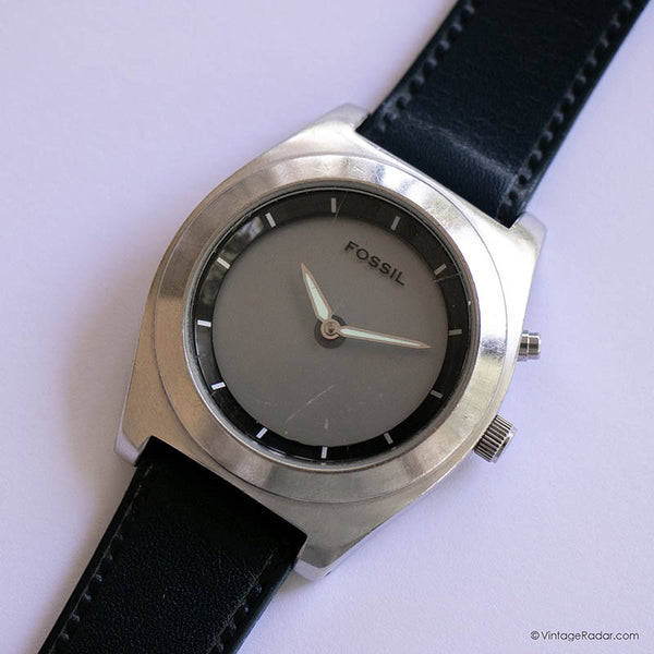 Vintage 40mm Silver-tone Fossil Watch for Men All Stainless Steel