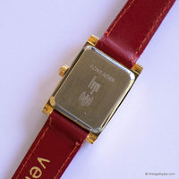 Vintage Gold-tone Lip Watch for Women | Quartz Watch with Red Strap