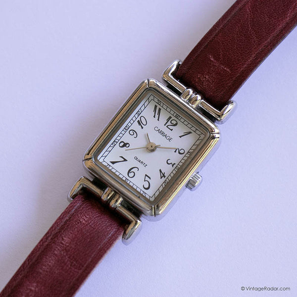 Chariot carré par Timex montre Dames de ton argenté de luxe