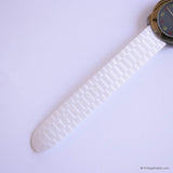 Benetton by Bulova Blue Watch with Floral Details | Vintage Women's Watch