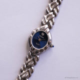 Dufonte de tono plateado vintage de Lucien Piccard reloj con dial azul