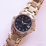 Vintage Blue-Dial Pierre Cardin reloj para ella | Cuarzo de dos tonos reloj