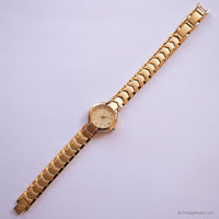 Vintage Gold-Tone Elgin Quartz Watch for Ladies with Champagne Dial