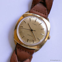 80s Vintage Timex Electric 26080 Mens Wristwatch with Champagne Dial