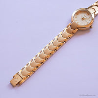 Vintage Gold-Tone Elgin Quartz Watch for Ladies with Champagne Dial