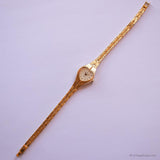 Vintage Heart-Shaped Armitron Watch for Her | Dainty Gold-tone Watch