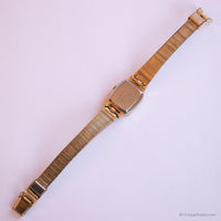 Vintage Gold-tone Seiko Tank Watch for Her | Tiny Rectangular Seiko Watch