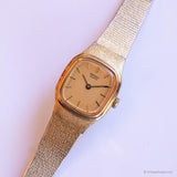 Vintage Rectangular Seiko Watch for Women | Tiny Gold-tone Dress Watch