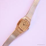 Vintage Rectangular Seiko Watch for Women | Tiny Gold-tone Dress Watch