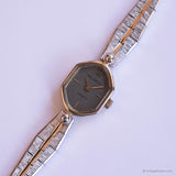 Vintage Two-tone Helbros Quartz Watch for Ladies with Gray Dial