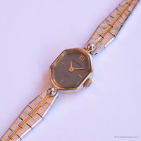 Vintage Two-tone Helbros Quartz Watch for Ladies with Gray Dial