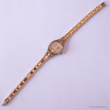 Vintage Two-tone Benrus Diamond Quartz Watch for Women with Gray Dial