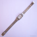 Vintage Silver-tone Oscar de la Renta Rectangular Watch for Women