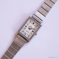 Vintage Silver-tone Oscar de la Renta Rectangular Watch for Women