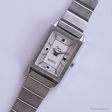 Vintage Silver-tone Oscar de la Renta Rectangular Watch for Women