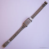 Vintage Silver-tone Oscar de la Renta Rectangular Watch for Women