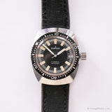 Diver mécanique Eviana vintage montre | Montre-bracelet pour hommes à cadran noir