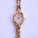 Vintage Gold-tone Pulsar Quartz Watch for Her with Pearly Dial